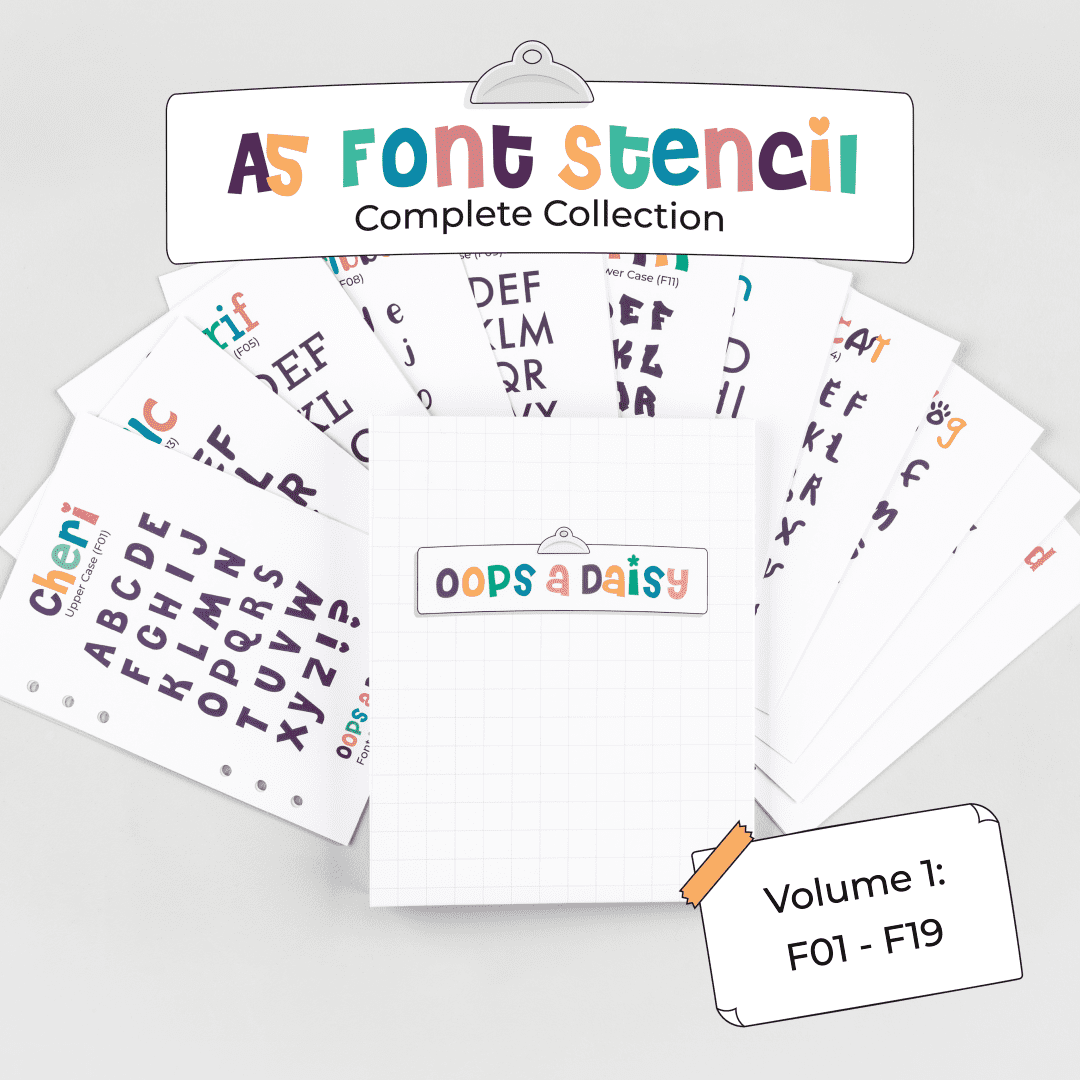A5 Font Stencil - Complete Collection - Volume 1