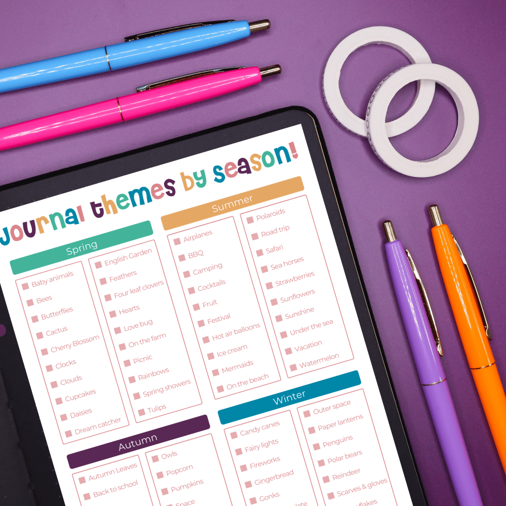 Journal Themes Printable Mock Up