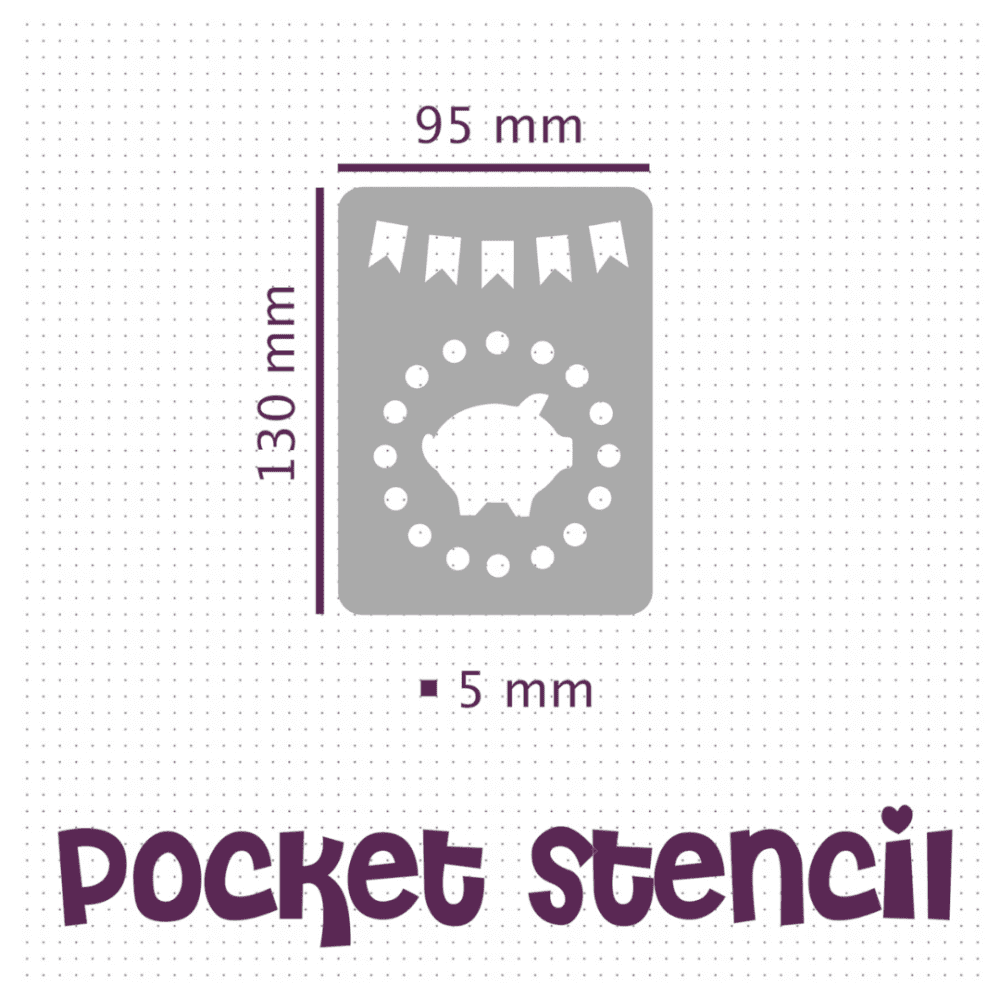 Piggy Bank / Finance / Savings  - Pocket Journal Stencil