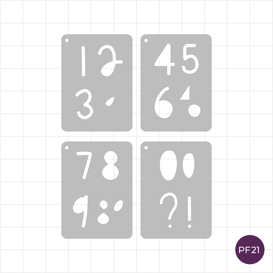 Love BuJo Font - 5cm Numbers - Pocket Journal Stencils - Set of 4