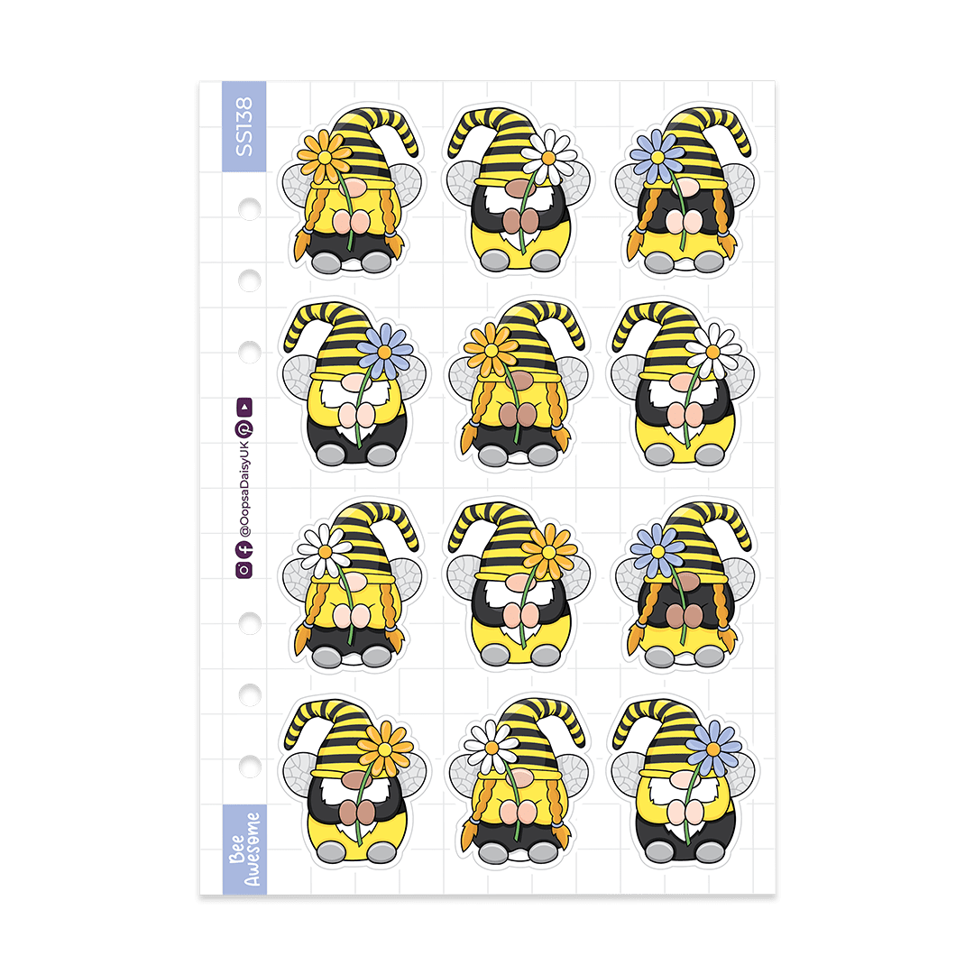 Bee Gonks - A5 Sticker Seet